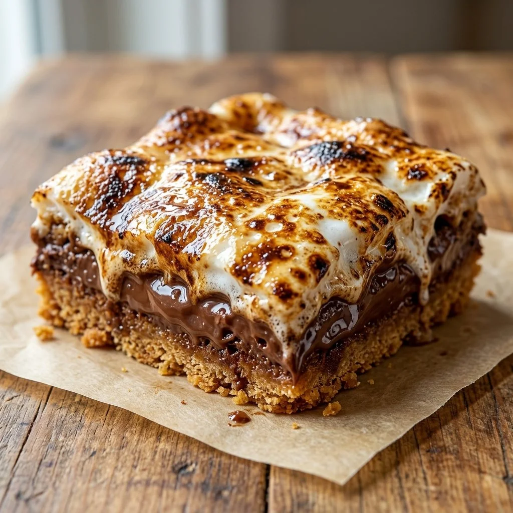 Delicious S'mores Bars with chocolate, marshmallows, and graham crackers